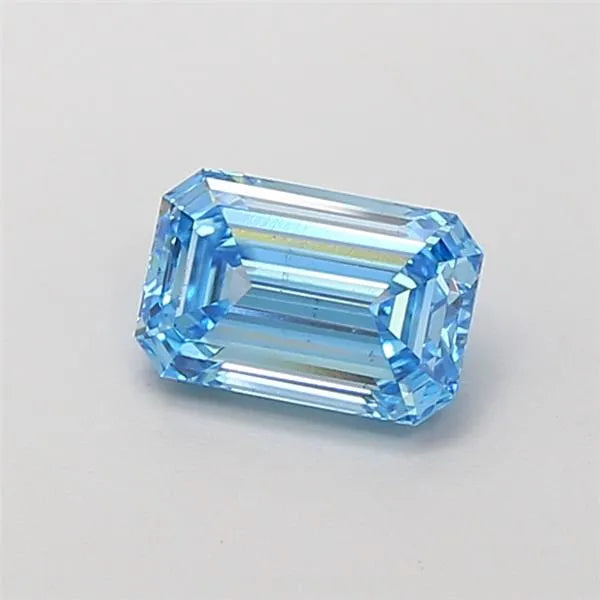 1.02ct Emerald Lab Grown Diamond (Colour Fancy Vivid Blue, Clarity VS2, IGI Certified)