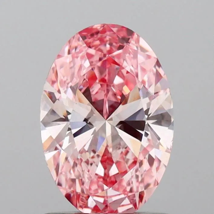 1.02ct Oval Lab Grown Diamond (Colour Fancy Vivid Pink, Clarity VS1, IGI Certified)
